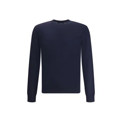 Giorgio Armani Virgin Wool Sweater In Blue