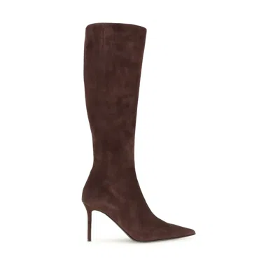 Giuseppe Zanotti 85mm Tamigi Suede Pointed-toe Knee-high Boots In Brown