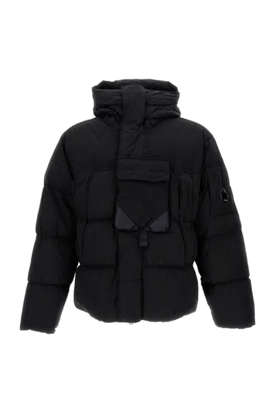 C.p. Company Outerwear Medium Jacket In Eco Chrome-e Mixed 19cmow013a006369m 999 In Black