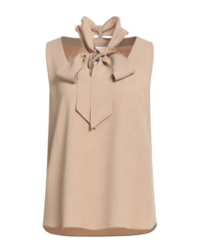 Moschino Couture Woman Top Sand Size 10 Acetate, Viscose In Neutral