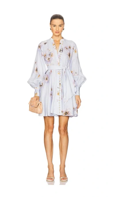 Zimmermann Hypnotic Mini Dress In Blue
