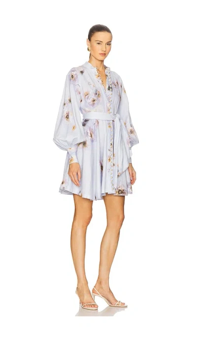 Zimmermann Hypnotic Mini Dress In Blue