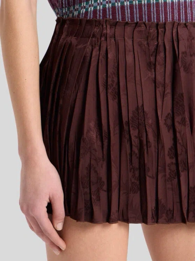 Etro Jacquard Floral Patterned Skirt In Burgundy