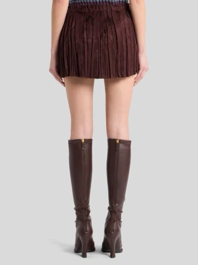 Etro Jacquard Floral Patterned Skirt In Burgundy