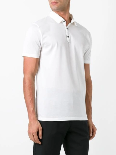 Shop Lanvin Contrast Collar Polo Shirt