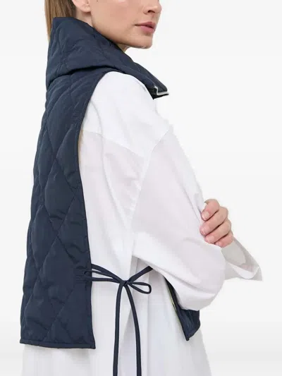 Beatrice B Quilted High-neck Jacket In Blue