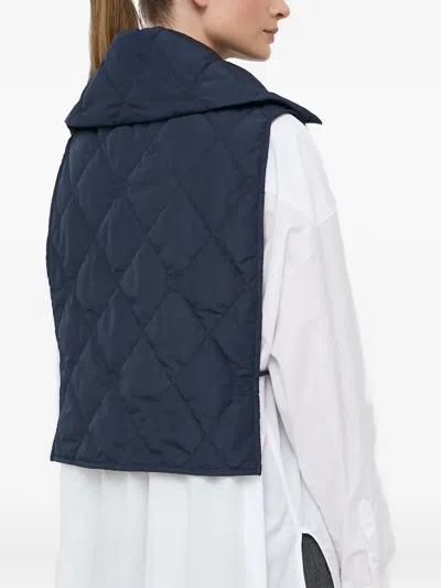 Beatrice B Quilted High-neck Jacket In Blue