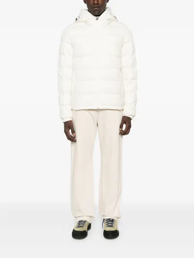 Moncler Hooded Quilted Jacket In White