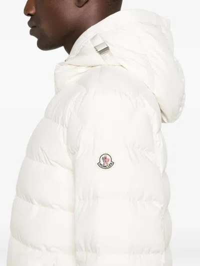 Moncler Hooded Quilted Jacket In White