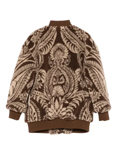 Etro Bomber Jacket With Paisley Print In Brown