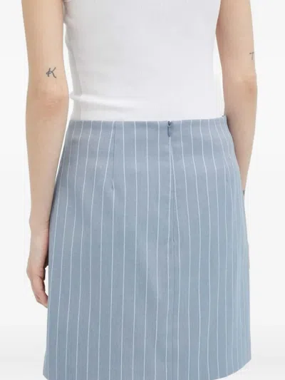 细条纹迷你半身裙