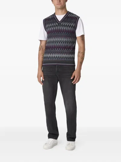 Missoni Chevron-pattern V-neck Sweater Vest In Multi