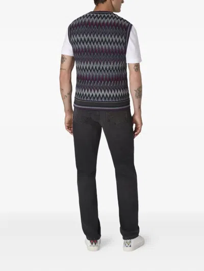 Missoni Chevron-pattern V-neck Sweater Vest In Multi