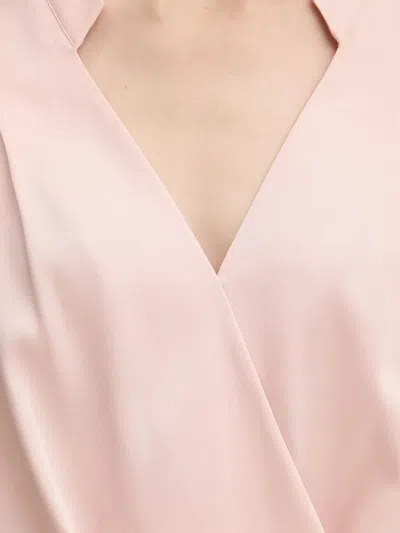 Hugo Boss Womens Open Purple V-neck Regular-fit Stretch-silk Blouse In Pink