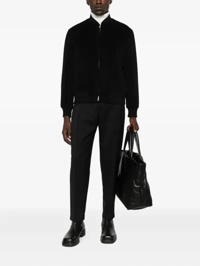 Lardini Zip-front Bomber Jacket In Black