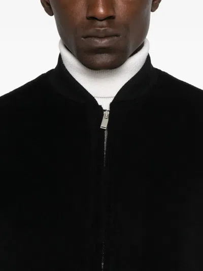 Lardini Zip-front Bomber Jacket In Black