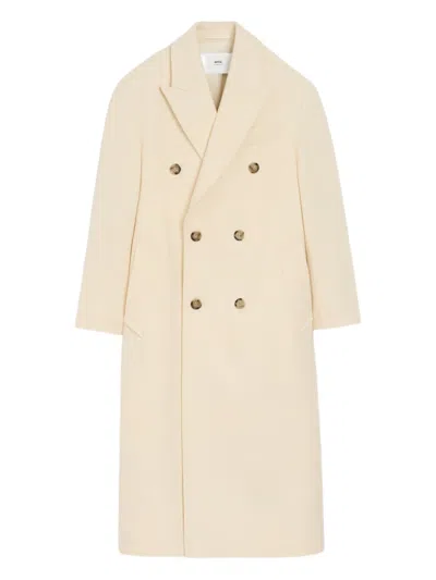 Ami Alexandre Mattiussi Ami Paris Women Long Double-breasted Coat In Neutral