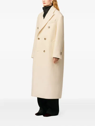 Ami Alexandre Mattiussi Ami Paris Women Long Double-breasted Coat In Neutral