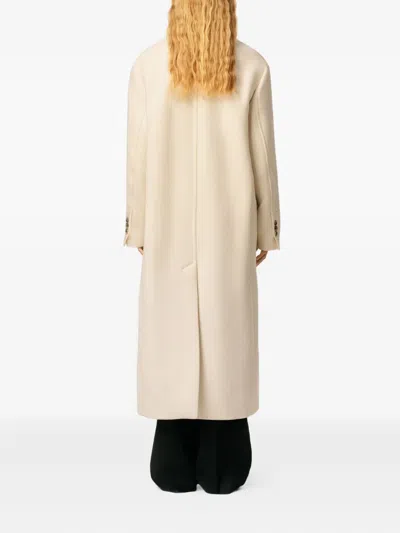 Ami Alexandre Mattiussi Ami Paris Women Long Double-breasted Coat In Neutral
