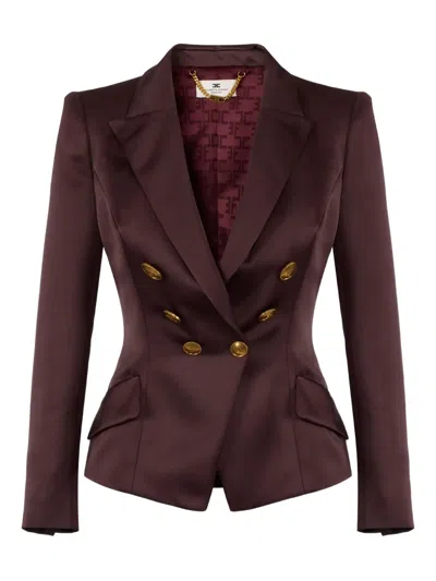 Elisabetta Franchi Chaqueta Casual - Rojo Oscuro In Burgundy