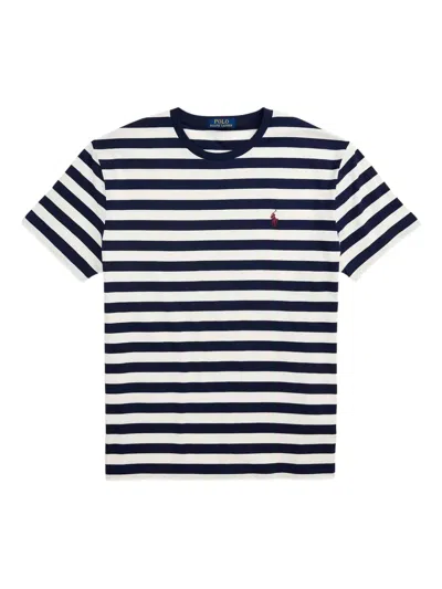 Polo Ralph Lauren Tailored Slim-fit Striped T-shirt In Blue