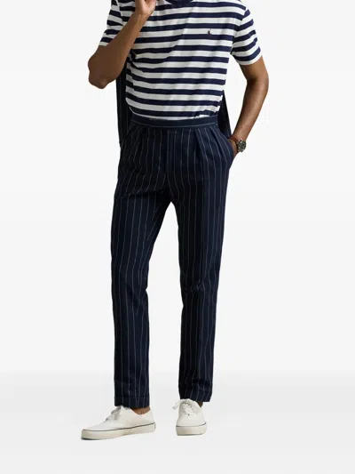 Polo Ralph Lauren Tailored Slim-fit Striped T-shirt In Blue