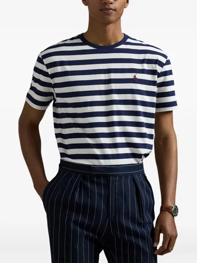 Polo Ralph Lauren Tailored Slim-fit Striped T-shirt In Blue