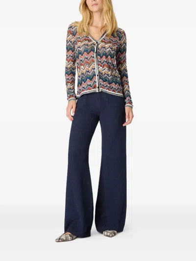 Z字形图案喇叭裤