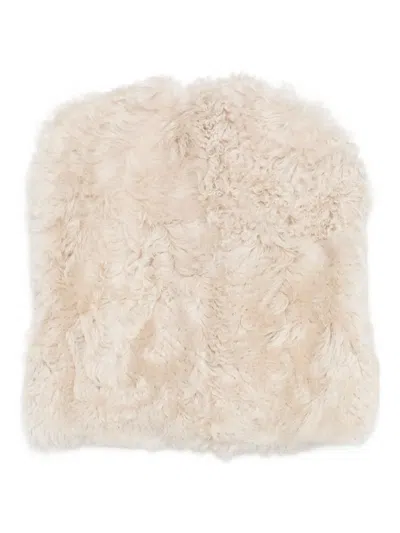 Blancha Shearling Gilet In Nude