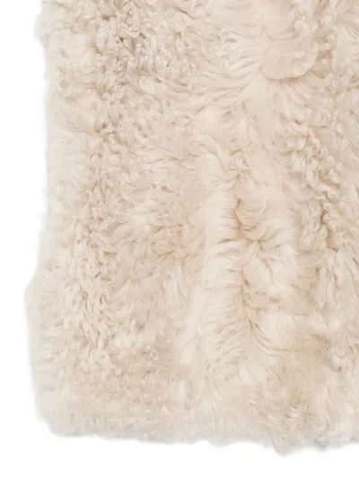 Blancha Shearling Gilet In Nude