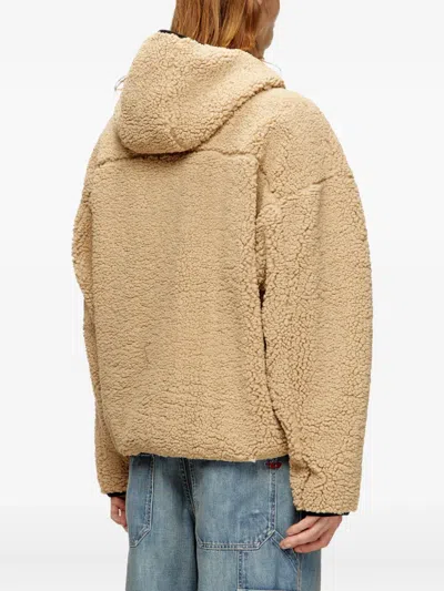Diesel S-zat Teddy Zip Hoodie In Brown