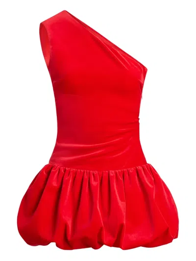 Patou One Shoulder Knee Length Dress With Asymmetric Design In Red