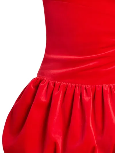 Patou One Shoulder Knee Length Dress With Asymmetric Design In Red