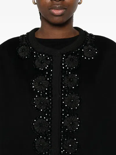 P.a.r.o.s.h Embellished Floral Coat In Black