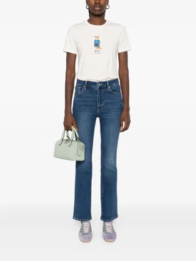 Frame Whiskering-effect Jeans In Blue