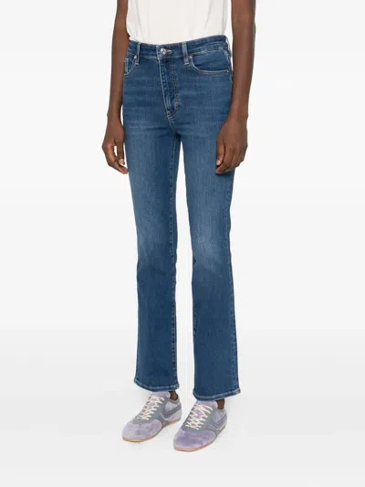 Frame Whiskering-effect Jeans In Blue