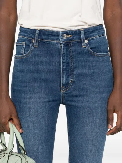 Frame Whiskering-effect Jeans In Blue