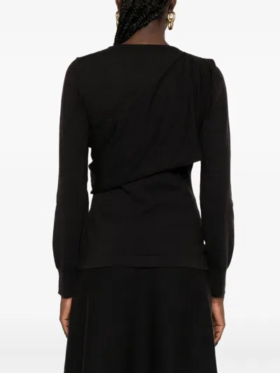 P.a.r.o.s.h Draped Wool Sweater In Black