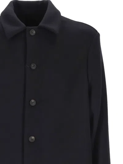 Altea Button-fastening Wool-blend Jacket In Blue