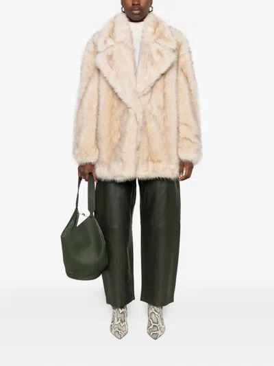 Sportmax "rosaria" Jacket In Ecofur In Neutral
