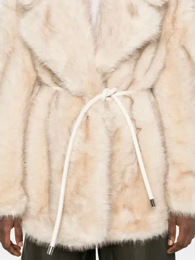 Sportmax "rosaria" Jacket In Ecofur In Neutral