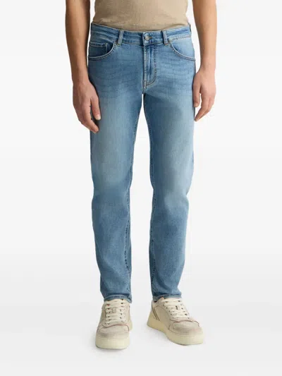 Liu •jo Logo-patch Slim-fit Jeans In Blue