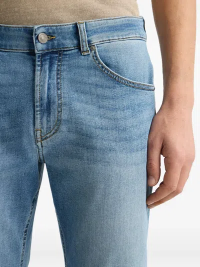 Liu •jo Logo-patch Slim-fit Jeans In Blue