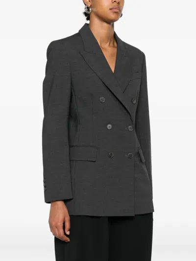 P.a.r.o.s.h Double-breasted Grey Blazer In Gray
