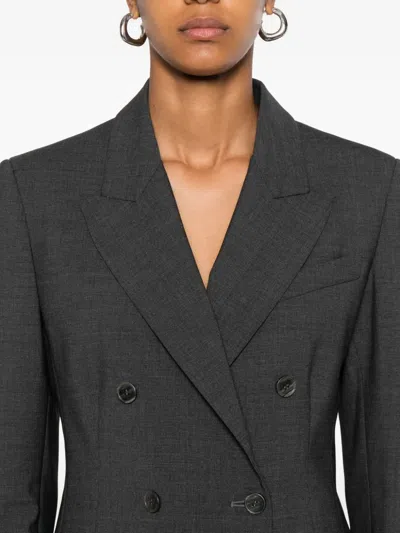 P.a.r.o.s.h Double-breasted Grey Blazer In Gray