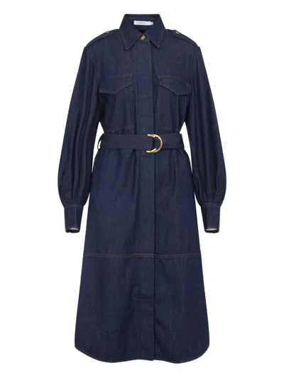 Zimmermann Denim Cargo Midi Dress In Blue