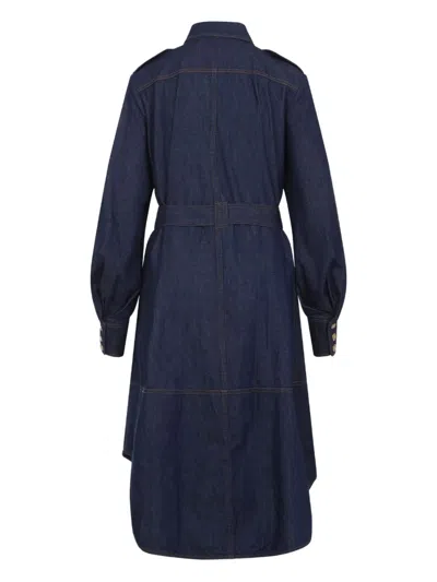 Zimmermann Denim Cargo Midi Dress In Blue
