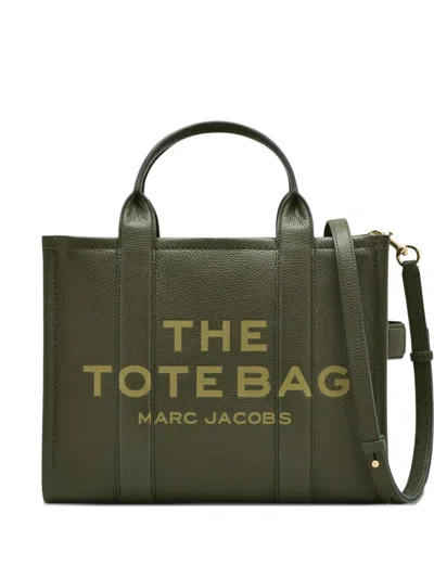Marc Jacobs Structured Tote Bag With Dual Handles And Contrasting Interior In Green