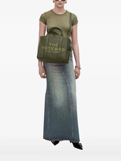Marc Jacobs Structured Tote Bag With Dual Handles And Contrasting Interior In Green