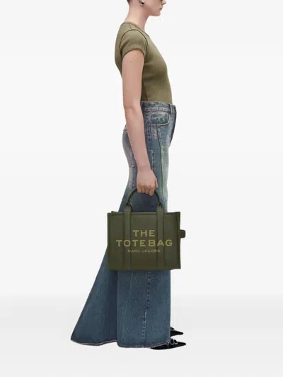 Marc Jacobs Structured Tote Bag With Dual Handles And Contrasting Interior In Green